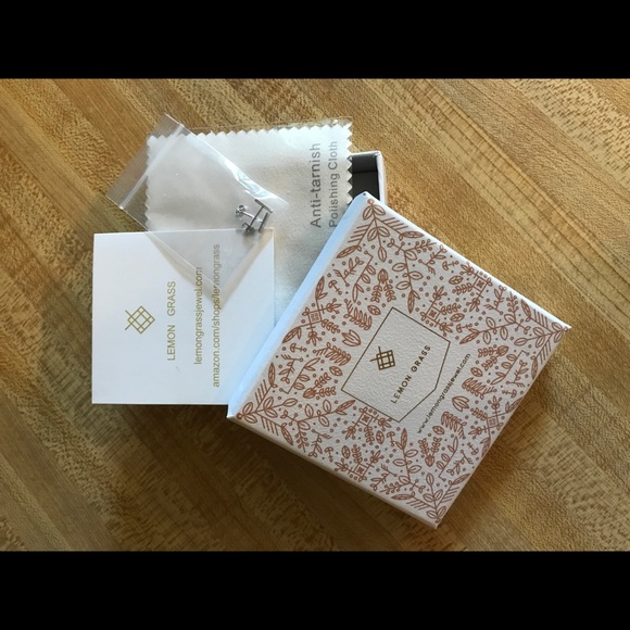 lemon grass bar earrings sterling silver minimal - Picture 2 of 4